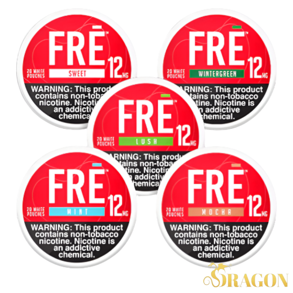 Fre 12mg 20 White Pouches 5 Count Pack Nicotine Pouches