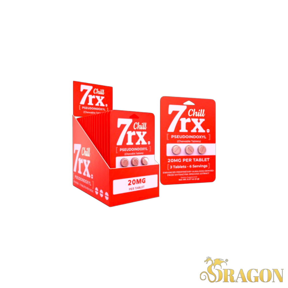 7rx Pseudo Kratom Tablets 20mg (3 Count Blister Pack)