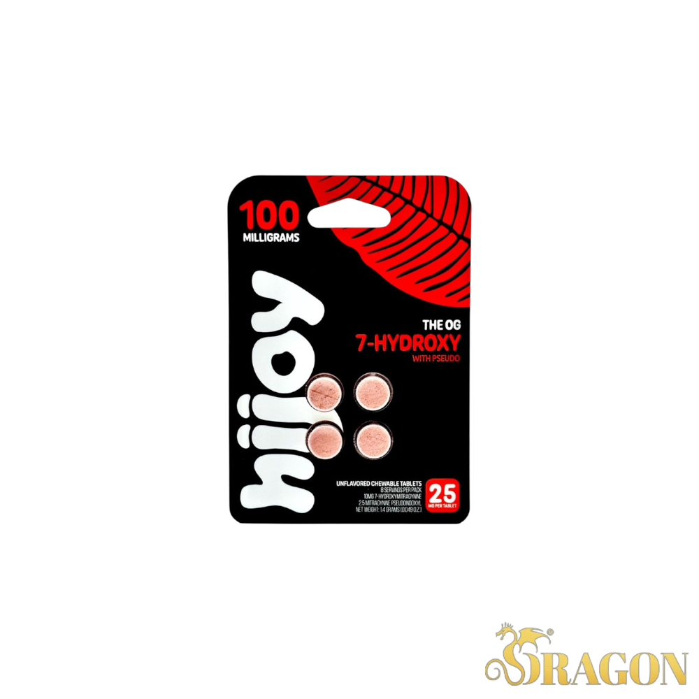 Hijoy 7-Hydroxy+Pseudo Kratom Tablets 25mg (4 Count Blister Pack)