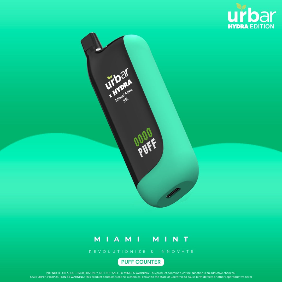 URBAR X HYDRA FIRST EVER PUFF COUNTER 5% NICOTINE RECHARGEABLE DISPOSABLE VAPE - WeAreDragon
