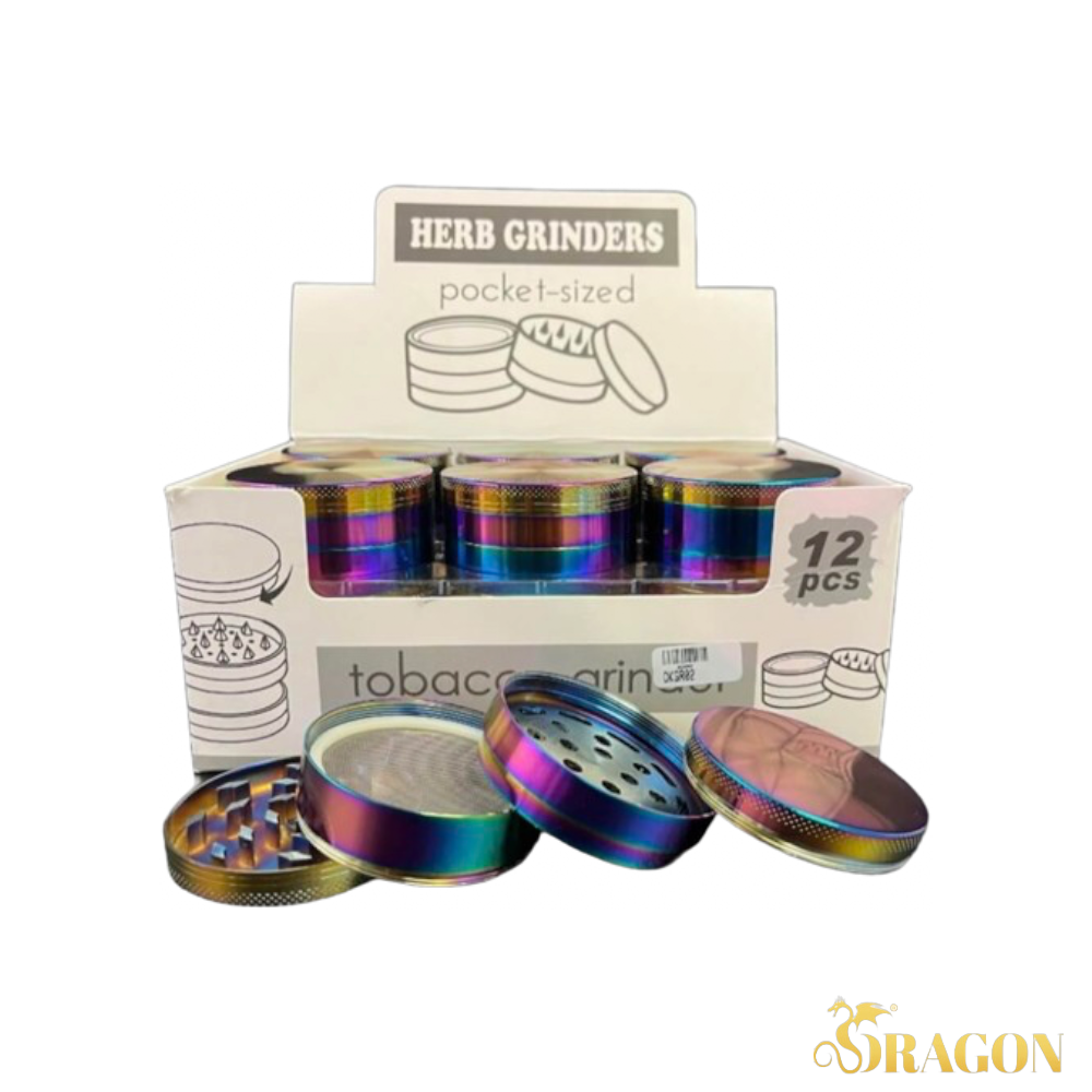 Herb Grinder Pocket-Sized D&K 60mm 4P Metal Grinder Rainbow