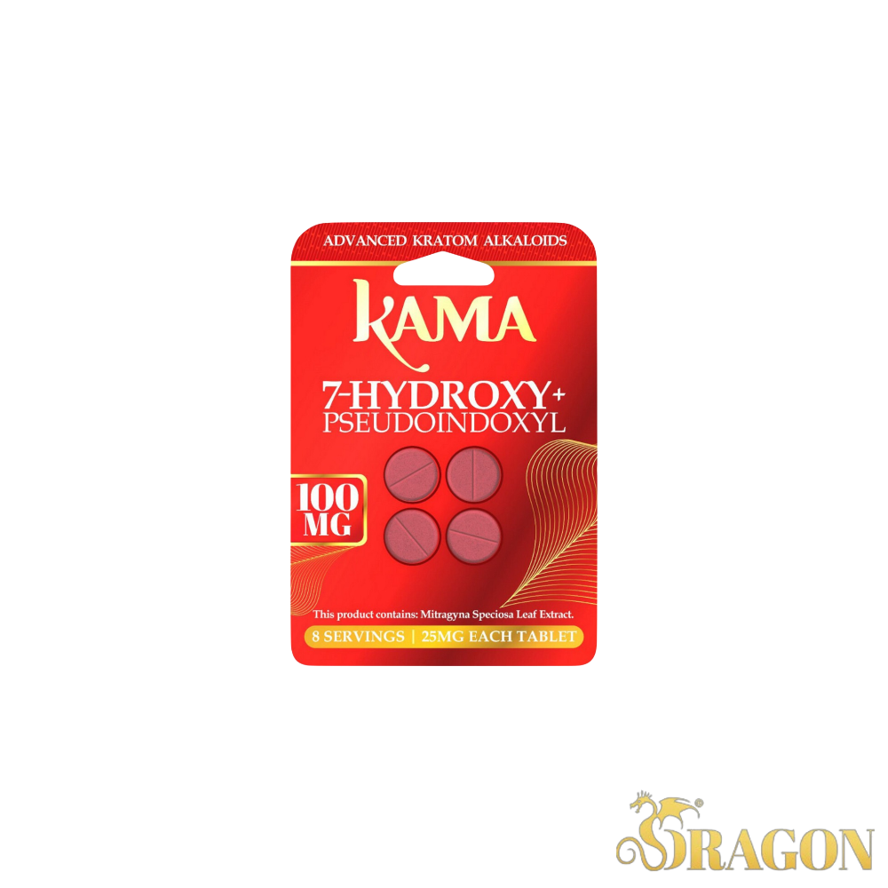 Kama 7-Hydroxy+Pseudo Kratom Tablets 25mg (4 Count Blister Pack)