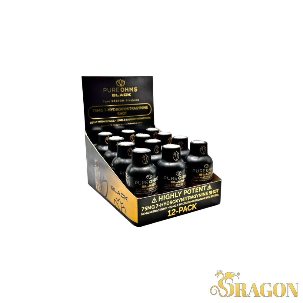 Pure Ohms Black 7-Hydroxy Kratom Shots 75mg