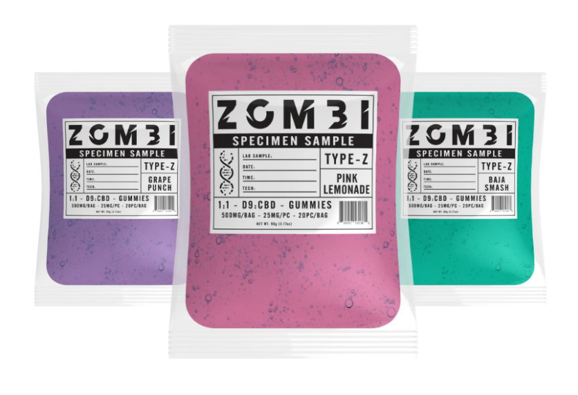 ZOMBI D9+CBD 500mg 20 Count Pouch Type-Z Gummies - WeAreDragon
