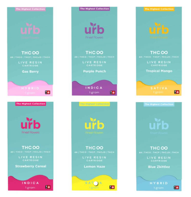Urb 1 Gram THC Live Resin Infinity Cartridges - WeAreDragon