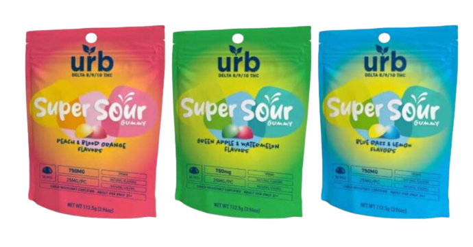 Buy Urb Super Sour D8+D9+D10 750mg Gummies - 30 Count Pouch