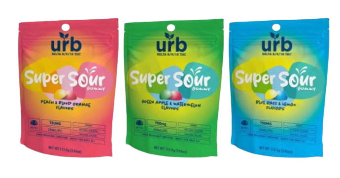 Urb Super Sour D8+D9+D10 750mg 30 Count Pouch Gummies - WeAreDragon