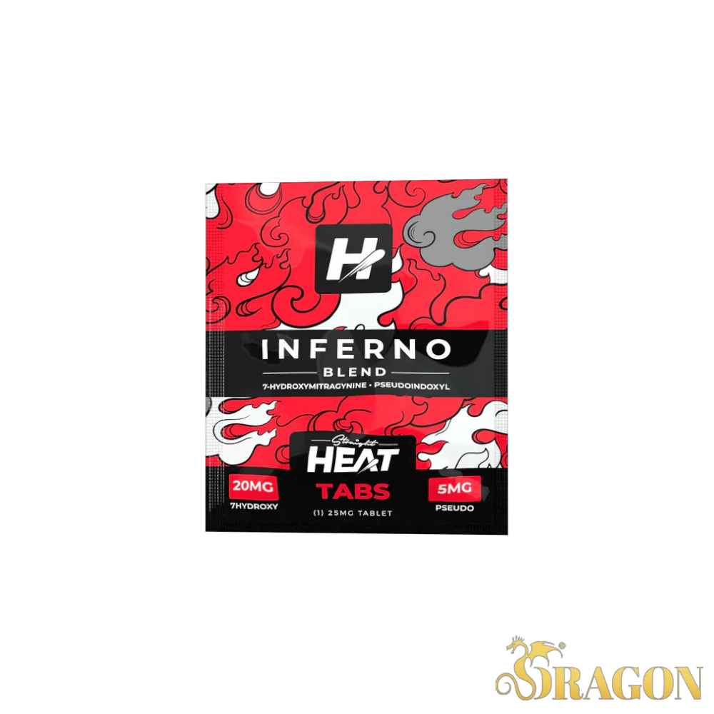 Straight Heat Inferno Blend 7-Hydroxy+Pseudo Kratom Tablets 25mg (25 Count Box)