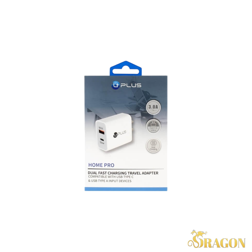 Uplus Home Pro Dual Fast Charging Travel Adapter