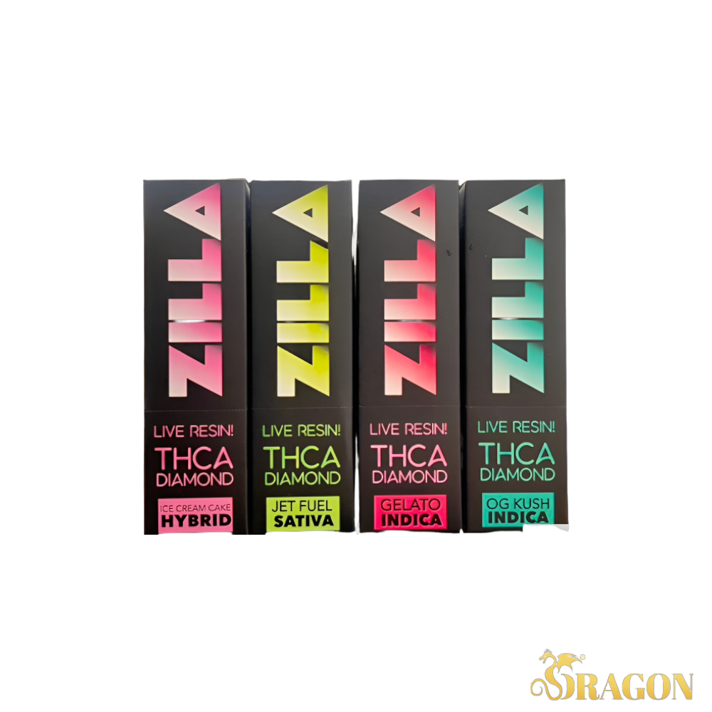 Zilla THCA Live Resin Diamond 2-N-1 Pre-Rolls | 2 X 1 Gram | 10 Count Box